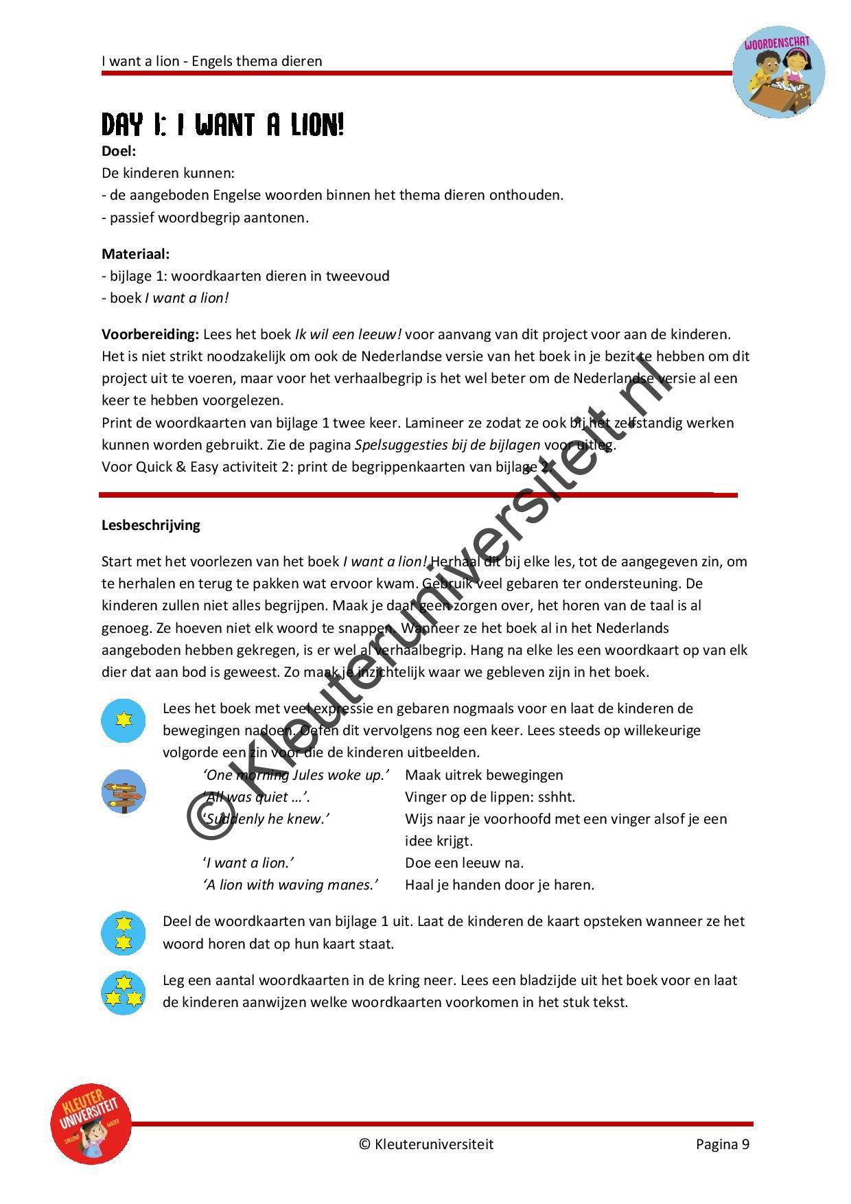 I want a lion - Engels thema dieren - Afbeelding 5