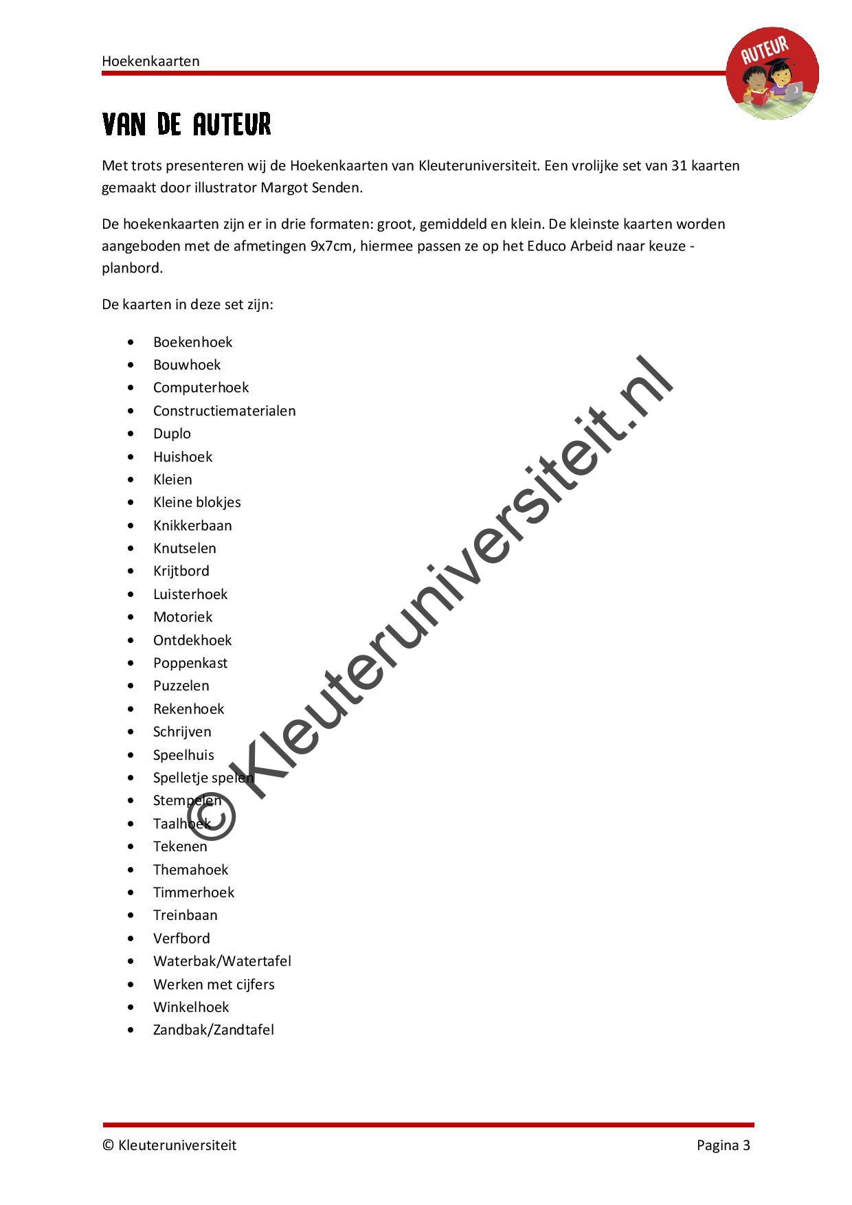 Kleuteruniversiteit hoekenkaarten - Afbeelding 2