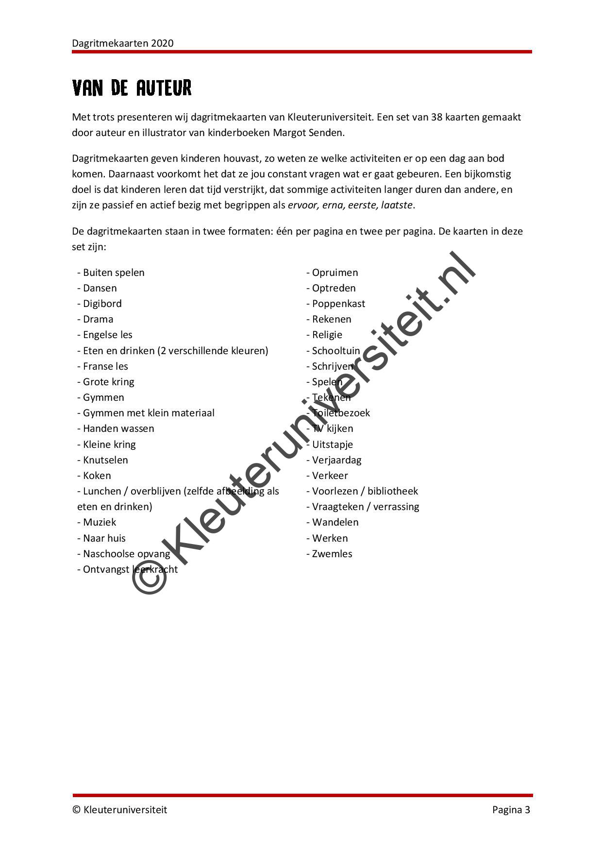 Kleuteruniversiteit dagritmekaarten - Afbeelding 2